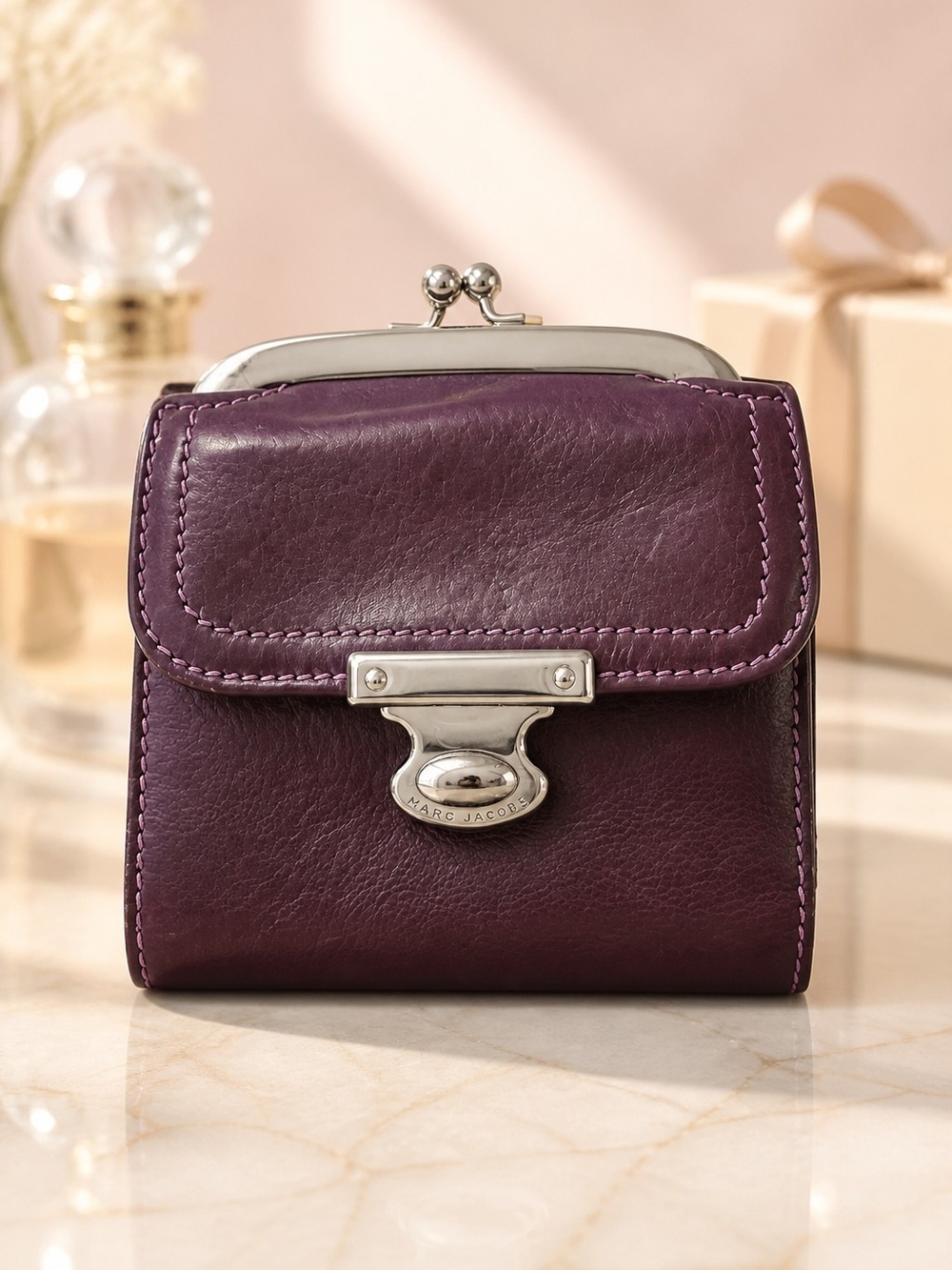 Marc Jacobs Purple Leather Small Wallet